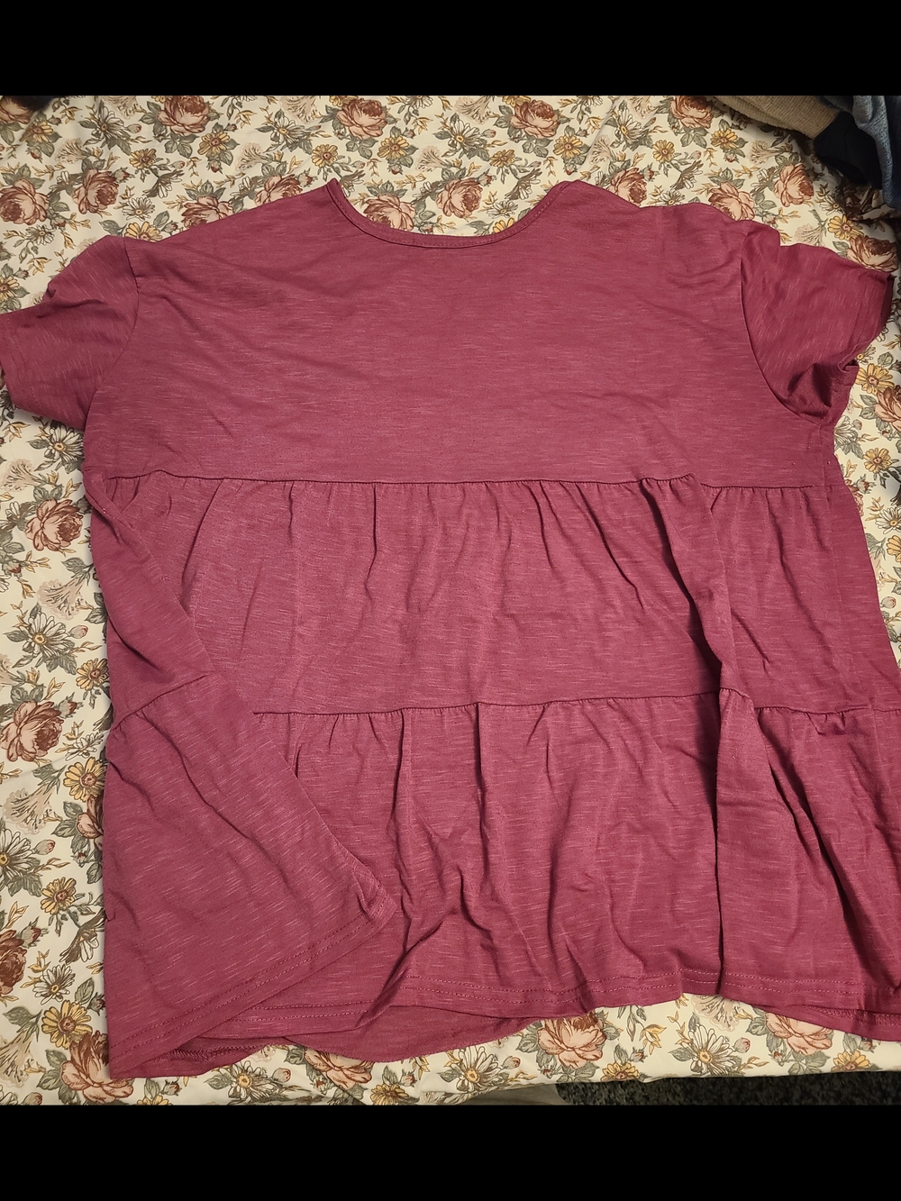 Women’s Tiered Short Sleeve Top - Dusty Rose